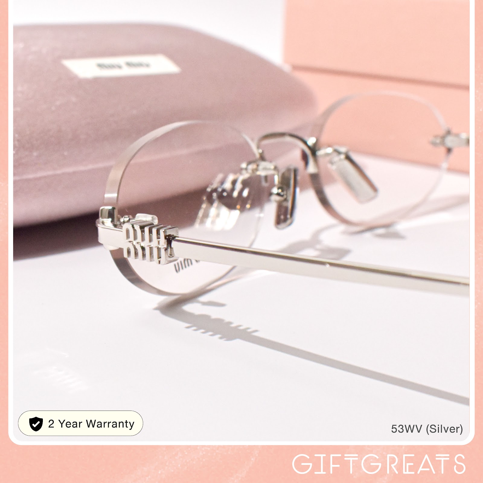 แว่นสายตา Miu Miu รุ่น MU53WV สี Pale Gold ร้านแว่นตา GIFTGREATS