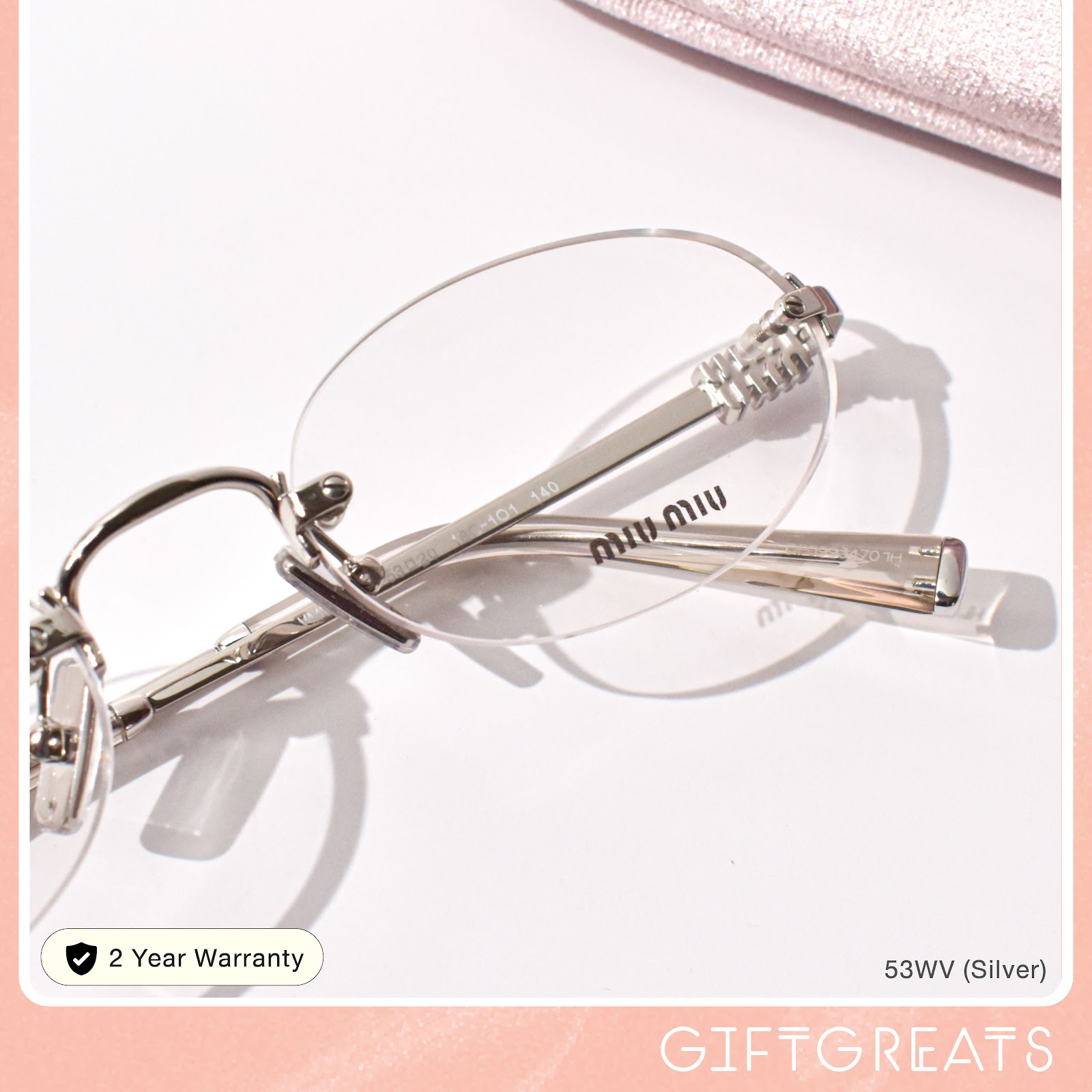 แว่นสายตา Miu Miu รุ่น MU53WV สี Pale Gold ร้านแว่นตา GIFTGREATS