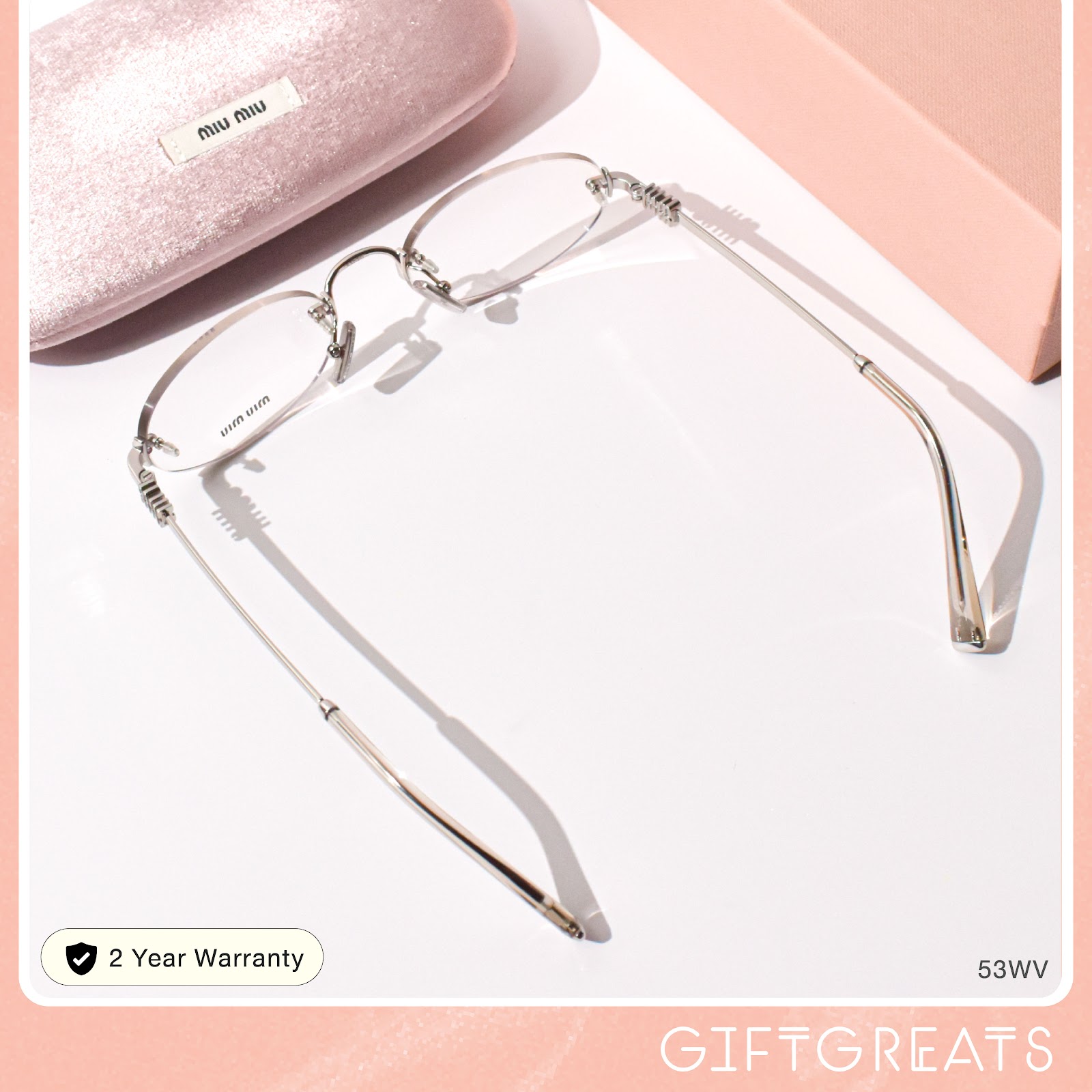แว่นสายตา Miu Miu รุ่น MU53WV สี Pale Gold ร้านแว่นตา GIFTGREATS
