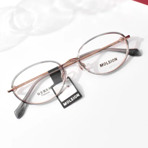 แว่นสายตา MOLSION MA6037 สี Rose Gold/Transparent Grey (B13) มุมเฉียง