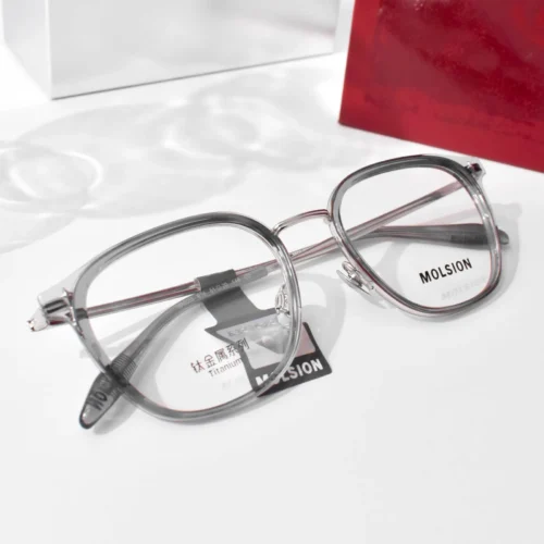 แว่นสายตา MOLSION MA6055 สี Transparent Grey (B16) มุมเฉียง