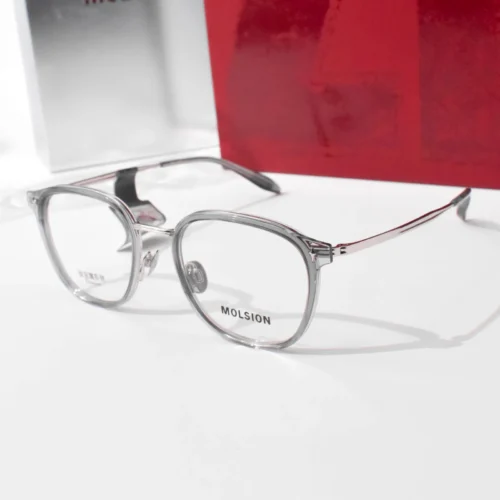 แว่นสายตา MOLSION MA6055 สี Transparent Grey (B16) มุมหน้าตรง