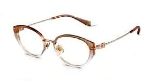 กรอบแว่นสายตา MOLSION Dacy MA6070 สีโรสโกลด์ตัดไล่เฉดน้ำตาลเทาใส ขาโรสโกลด์ ที่ GIFTGREATS