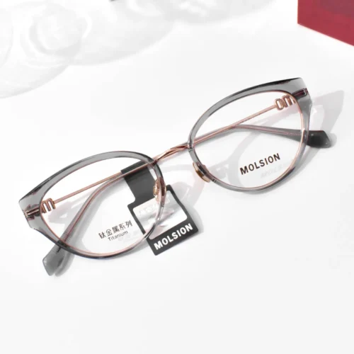 แว่นสายตา MOLSION MA6071 สี Rose Gold/Transparent Grey (B13) มุมเฉียง