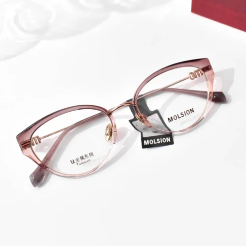 แว่นสายตา MOLSION MA6071 สี Rose Gold/Tawny Pink Gradient (B39) มุมเฉียง