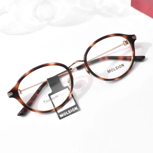 แว่นสายตา MOLSION MA6076 สี Wheat Gold/Tortoiseshell (B20) มุมเฉียง
