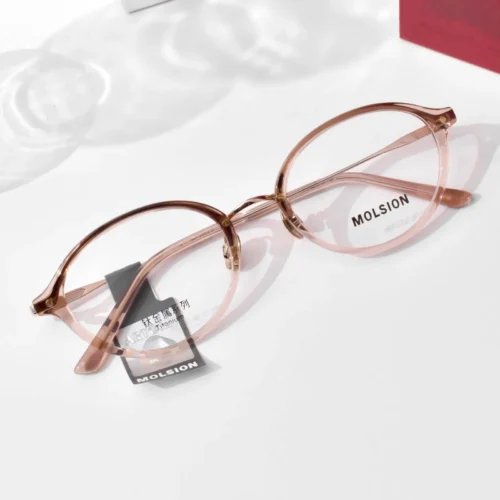 แว่นสายตา MOLSION MA6080 สี Transparent Light Tawny (B60) มุมเฉียง
