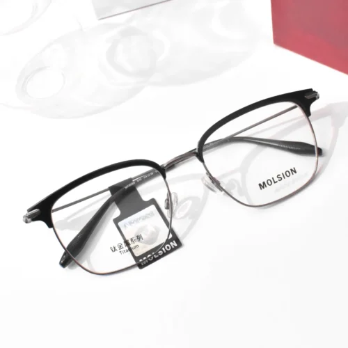 แว่นสายตา MOLSION MA6086 สี Gunmetal/Shiny Black (B10) มุมเฉียง