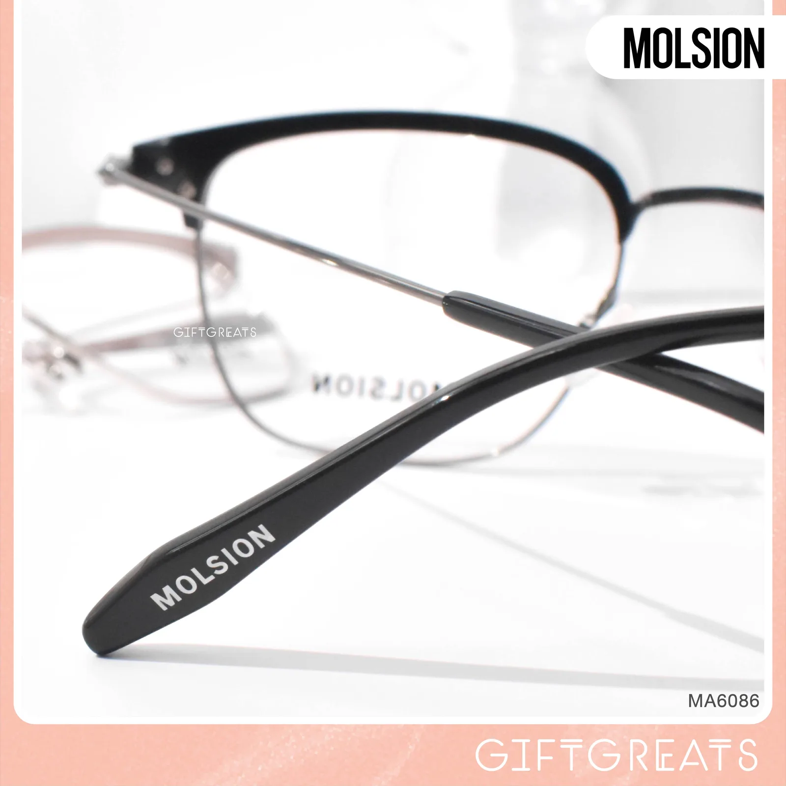 แว่นสายตา MOLSION MA6086 สี Gunmetal/Shiny Black (B10)
