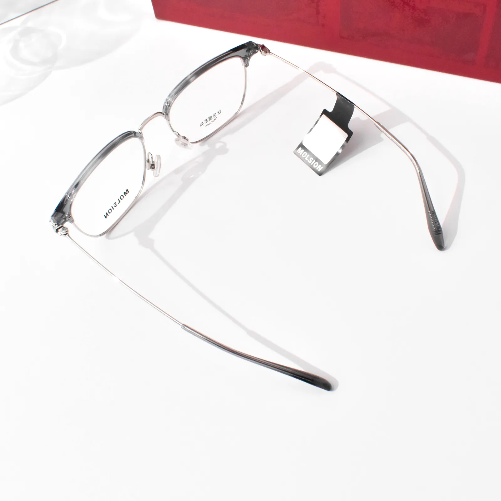 แว่นสายตา MOLSION MA6086 สี Moonlight Silver/Transparent Grey (B16) มุมข้าง