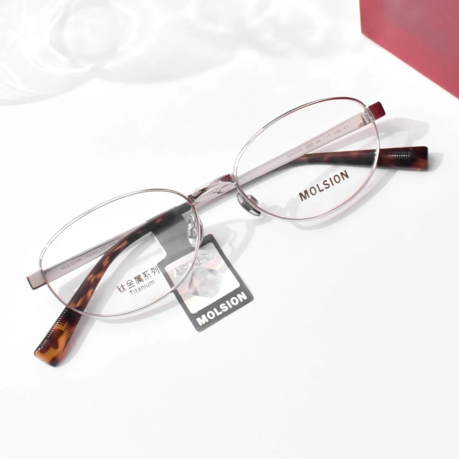 แว่นสายตา MOLSION MA7006 สี Moonlight Silver (B90) มุมเฉียง