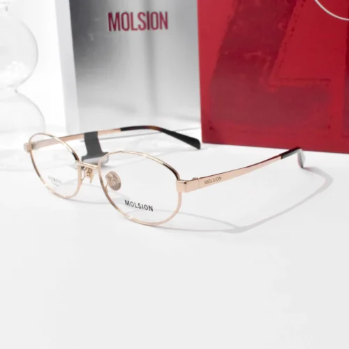 แว่นสายตา MOLSION MA7007 สี Light Gold (B60) มุมหน้าตรง