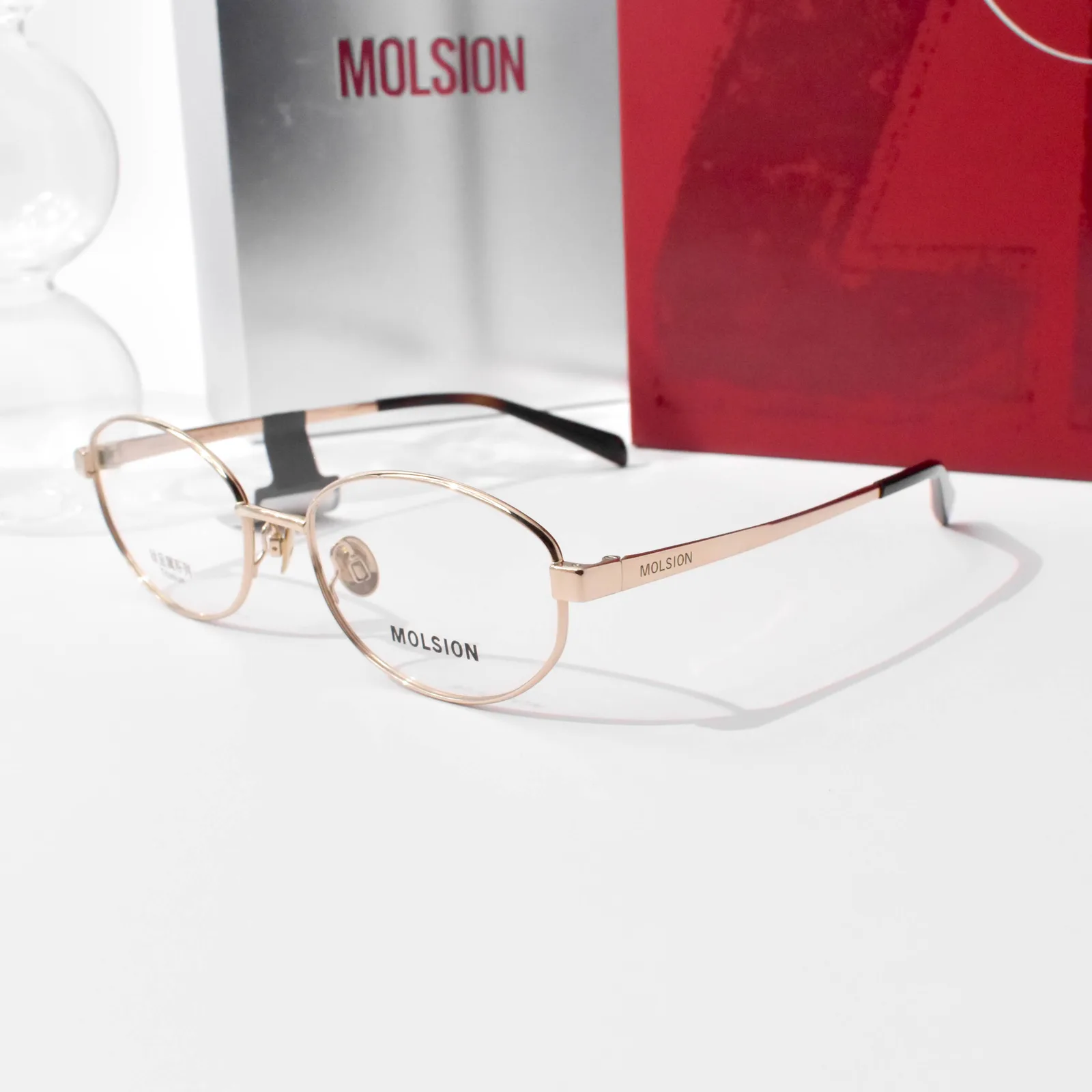แว่นสายตา MOLSION MA7007 สี Light Gold (B60) มุมหน้าตรง