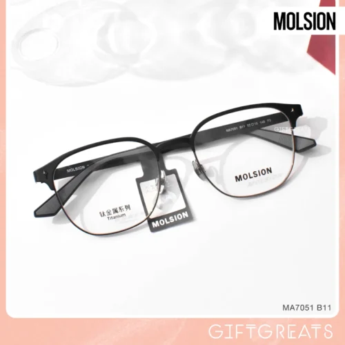 แว่นสายตา MOLSION MA7051 สี Dark Gunmetal/Matte Black (B11) มุมเฉียง