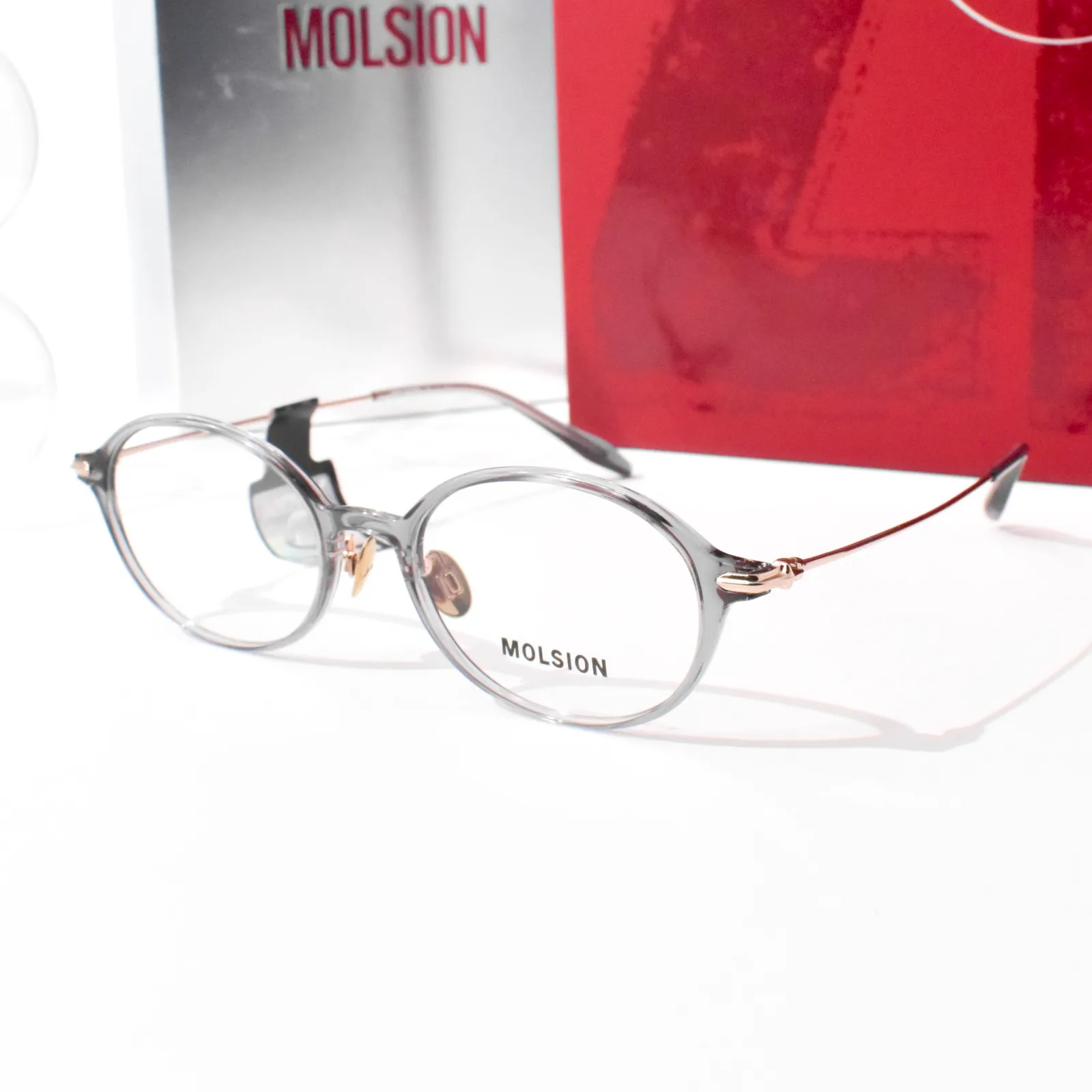 แว่นสายตา MOLSION MJ5178 สี Transparent Grey/Rose Gold (B16) มุมหน้าตรง