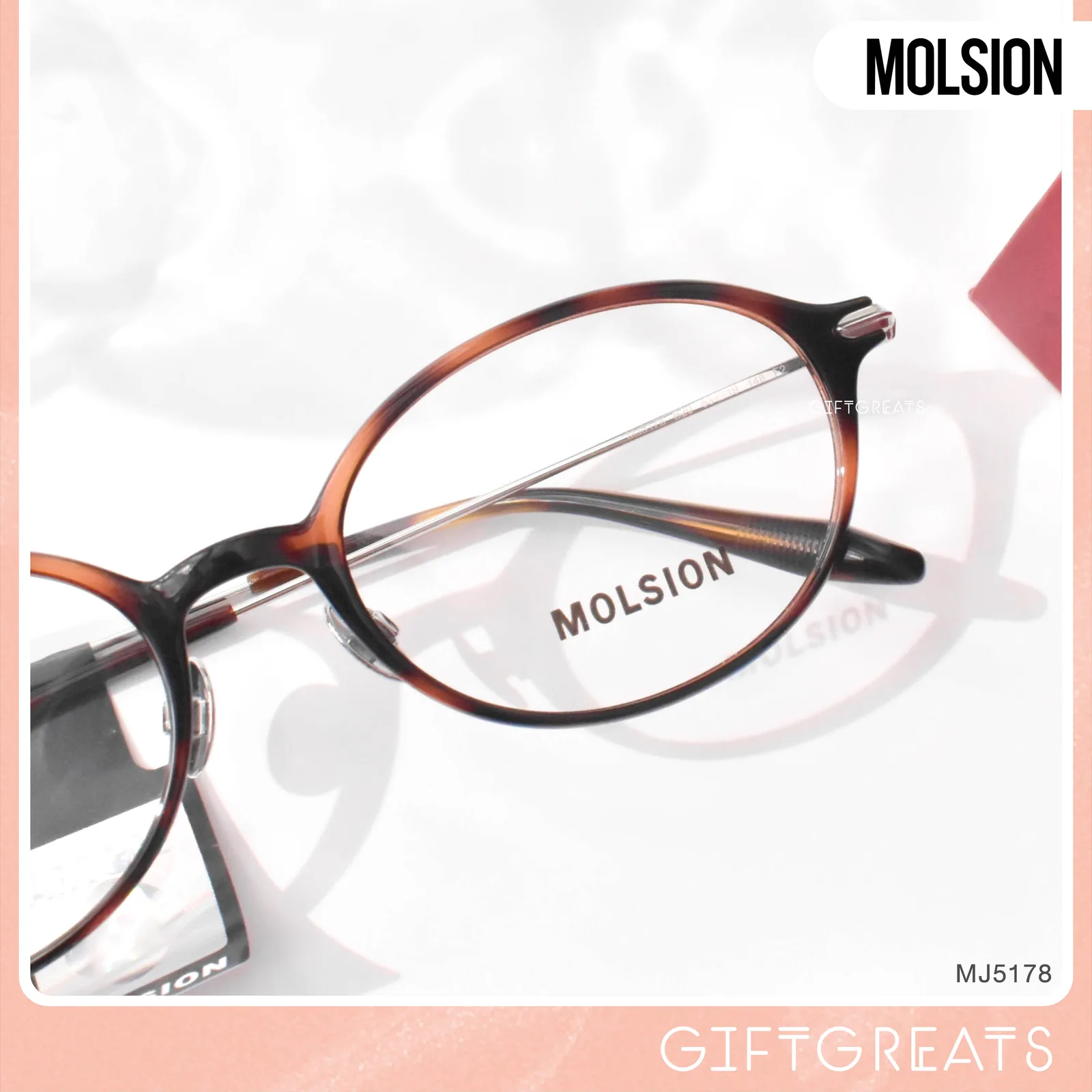 แว่นสายตา MOLSION MJ5178 สี Tortoiseshell/Moonlight Silver (B20)
