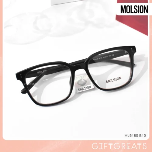 แว่นสายตา MOLSION MJ5180 สี Shiny Black (B10) มุมเฉียง