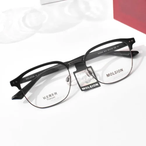 แว่นสายตา MOLSION MJ6266 สี Gunmetal/Shiny Black (B10) มุมเฉียง
