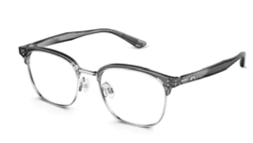 กรอบแว่นสายตา MOLSION John MJ6321 สีเงินมูนไลต์ตัดเทาใส ขาเทาใส ที่ GIFTGREATS