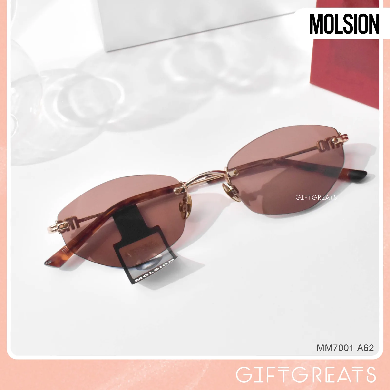 แว่นกันแดด MOLSION MM7001 สี Gold/Brown (A62)