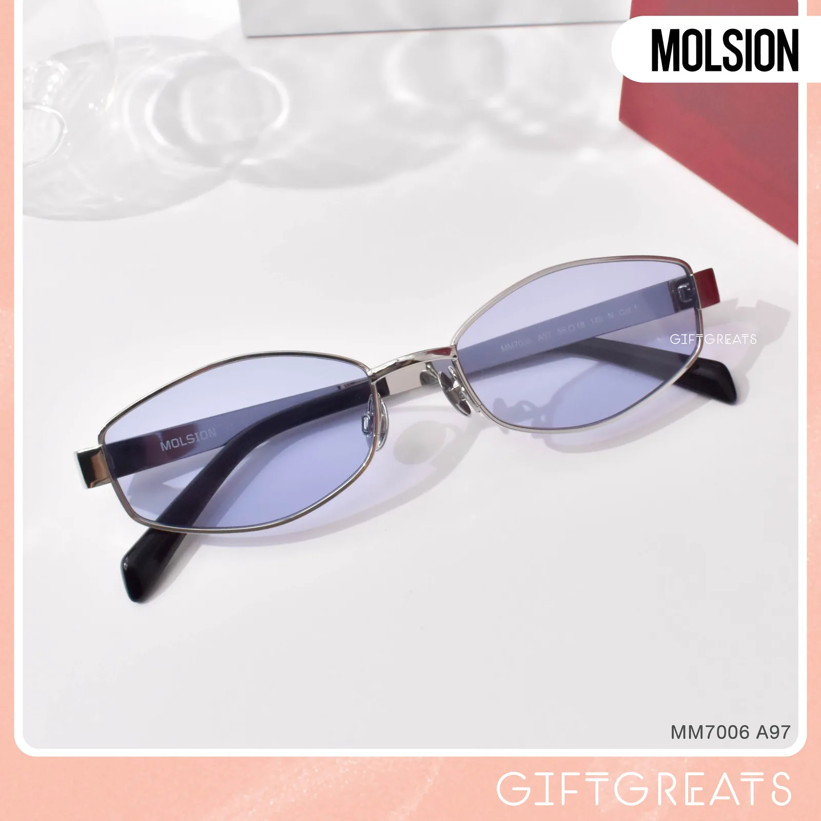 แว่นกันแดด MOLSION MM7006 สี Silver/Blue (A97)