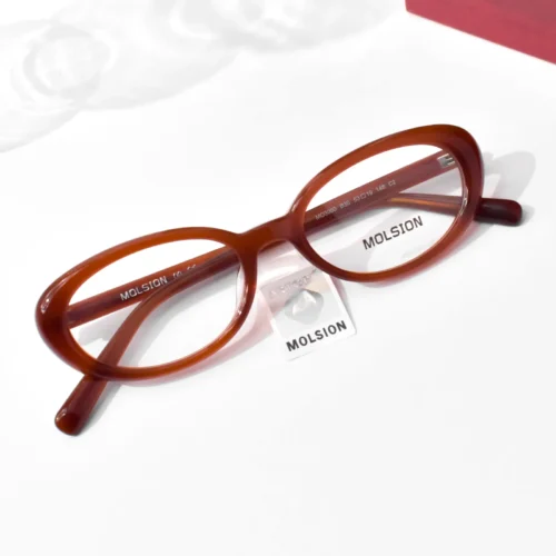แว่นสายตา MOLSION MO3000 สี Translucent Tangerine (B30) มุมเฉียง