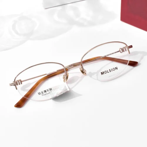 แว่นสายตา MOLSION MO7000 สี Wheat Gold (B60) มุมเฉียง