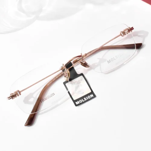 แว่นสายตา MOLSION MO7007 สี Rose Gold (B30) มุมเฉียง
