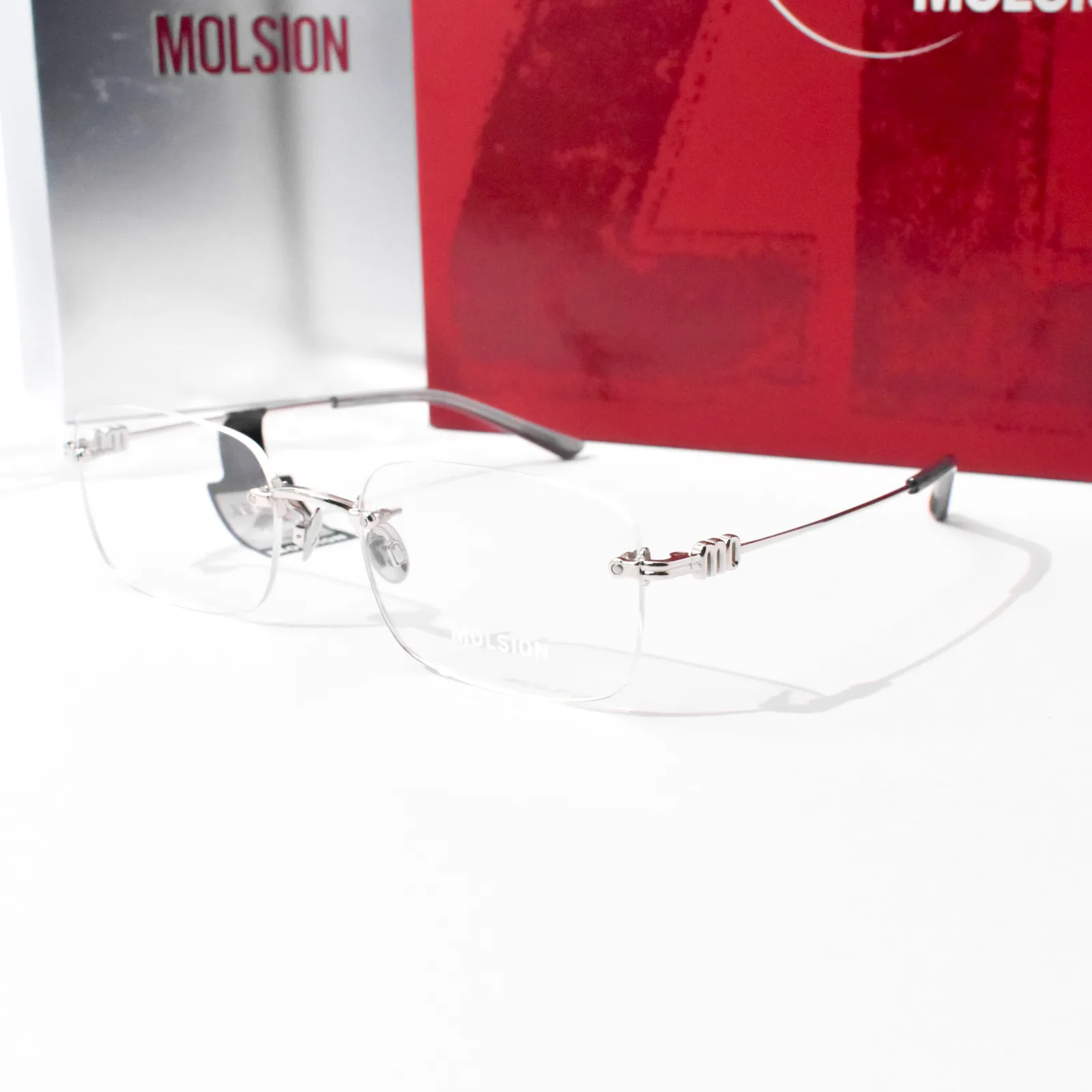 แว่นสายตา MOLSION MO7007 สี Moonlight Silver (B90) มุมหน้าตรง