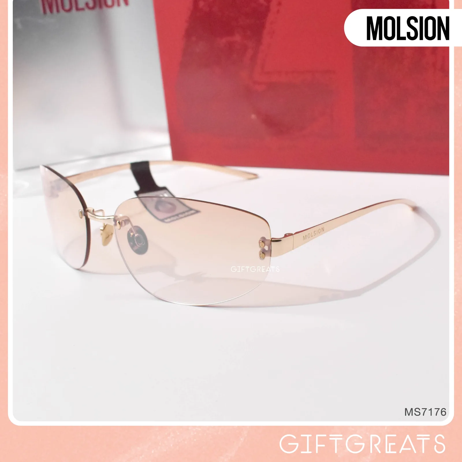 แว่นกันแดด MOLSION MS7176 สี Wheat Gold/Tawny Gradient Mirror (B62) มุมเฉียง ภาพจากร้าน GIFTGREATS