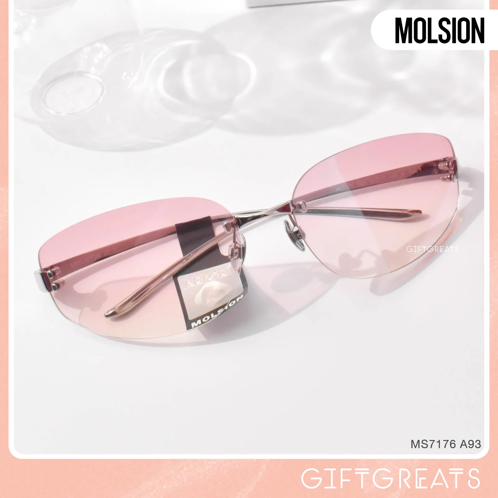แว่นกันแดด MOLSION MS7176 สี Silver/Pink Gradient Mirror (B93)