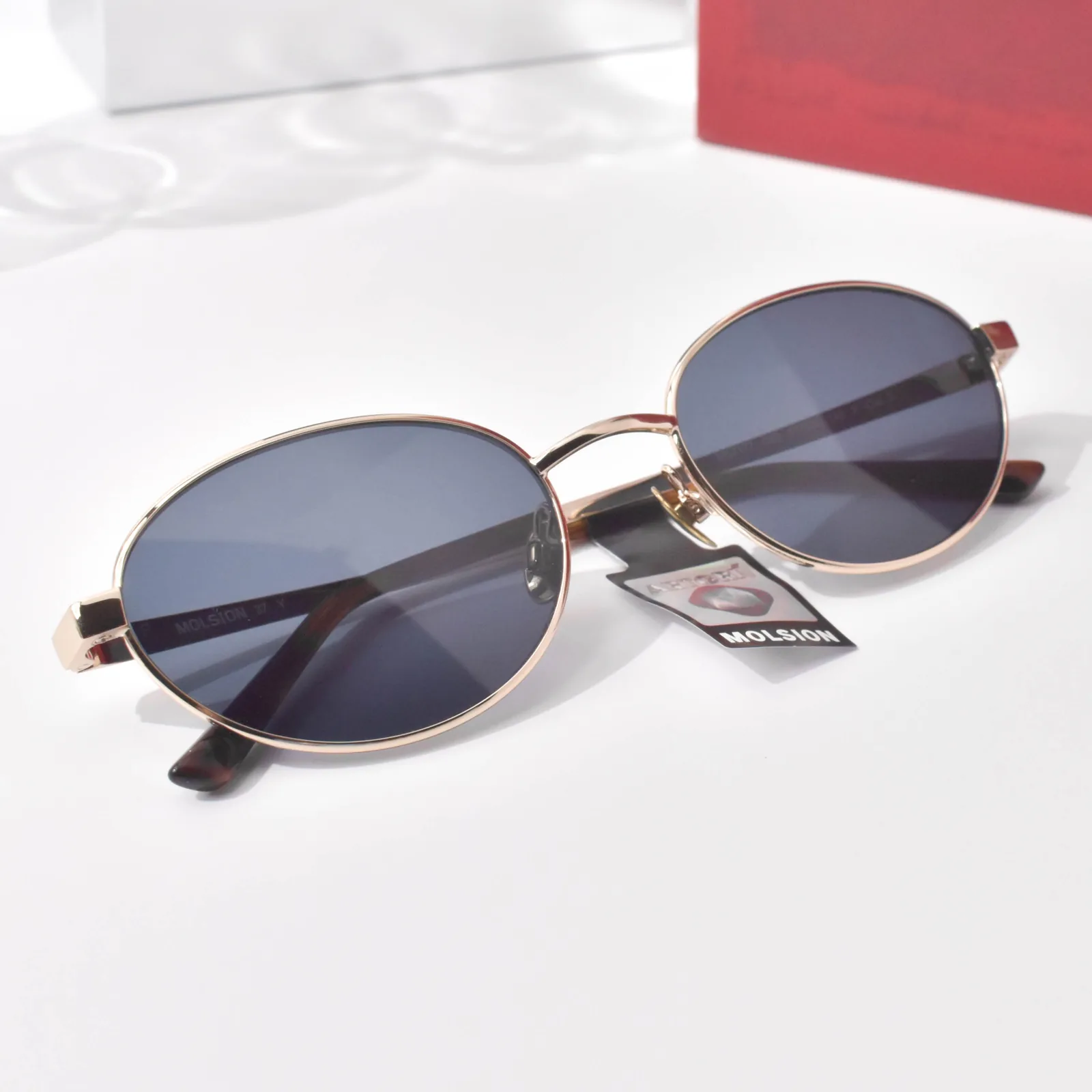 แว่นกันแดด MOLSION MS7177 สี Wheat Gold/Bluish Grey (C60) เลนส์โพลาไรซ์ มุมเฉียง