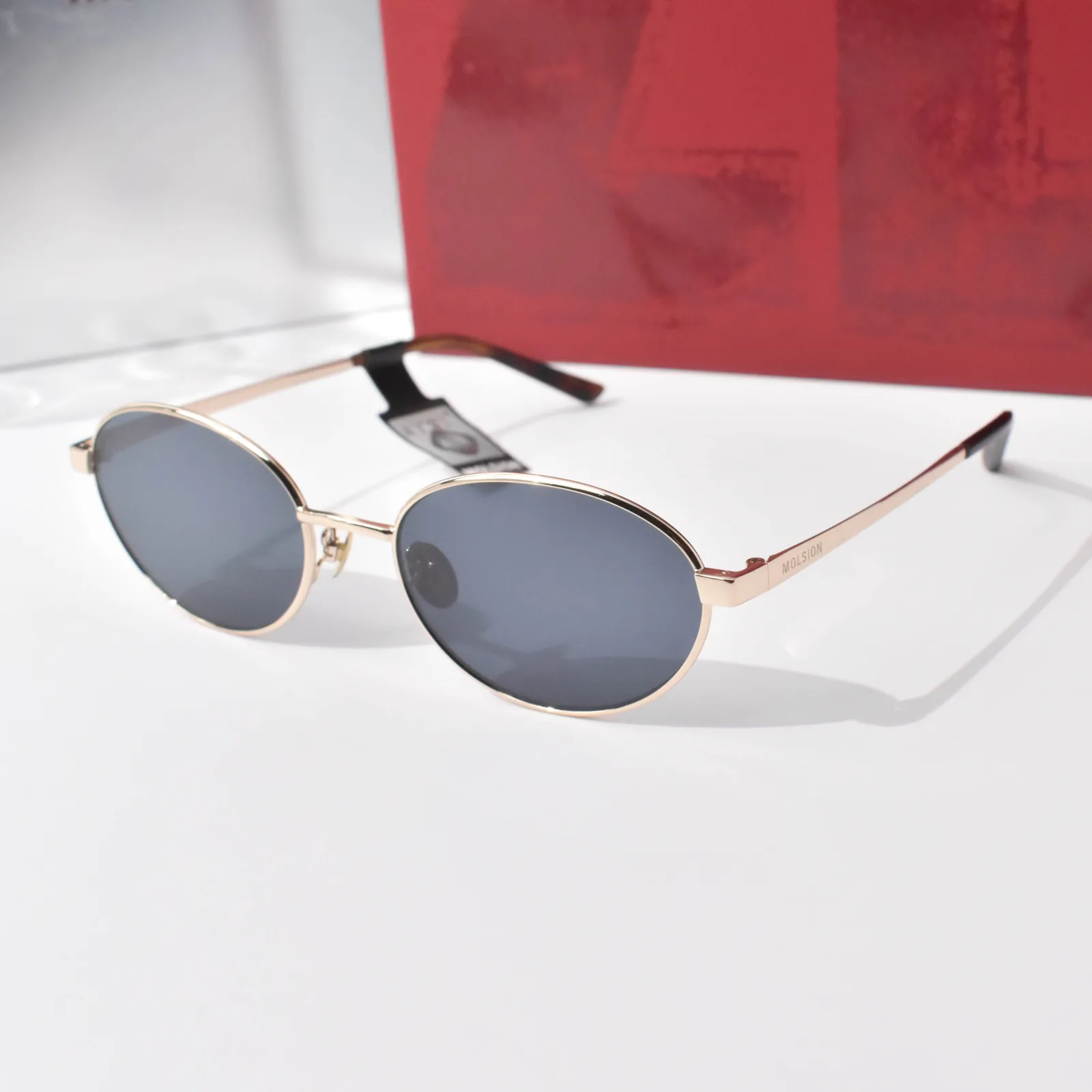 แว่นกันแดด MOLSION MS7177 สี Wheat Gold/Bluish Grey (C60) เลนส์โพลาไรซ์ มุมเฉียง