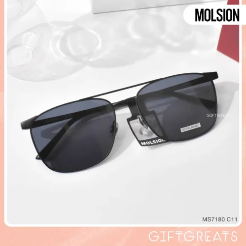 แว่นกันแดด MOLSION MS7180 สี Matte Black/Bluish Grey (C11) เลนส์โพลาไรซ์