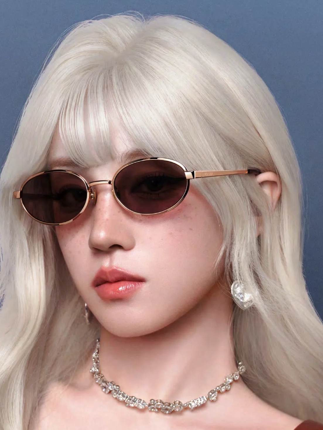 Song Yuqi พรีเซ็นเตอร์แบรนด์ Molsion ปี 2026 สวมแว่นกันแดดทรงรีกรอบโรสโกลด์