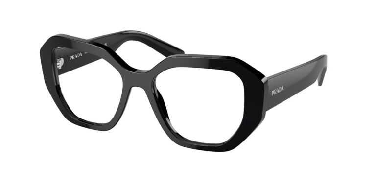 กรอบแว่นสายตา Prada PR A07VF สีดำ ทรงเรขาคณิต