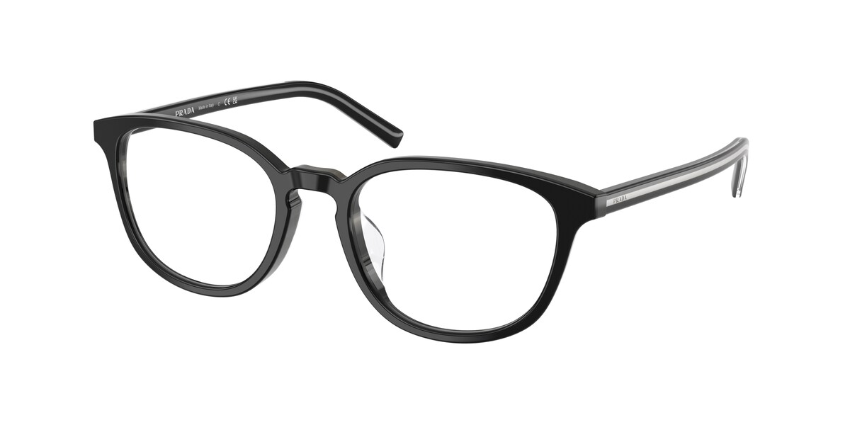 กรอบแว่นสายตา PRADA PR D14VD สีดำ/สีเขาสัตว์โทนหินบะซอลต์ ที่ร้านแว่น GIFTGREATS