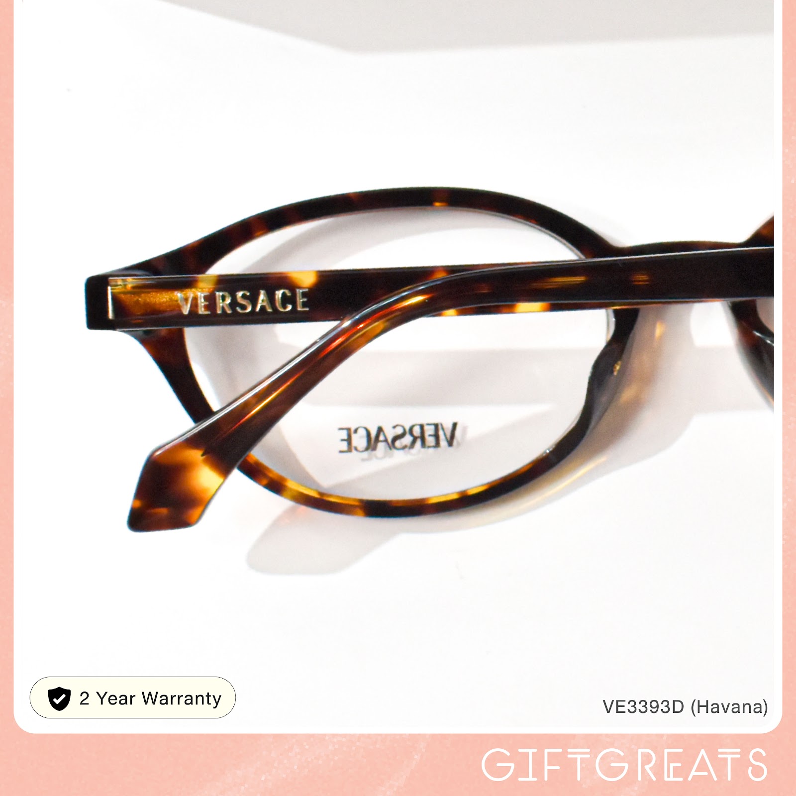 แว่นสายตา Versace รุ่น VE3393D ทรงกลมสี Havana ร้านแว่นตา GIFTGREATS