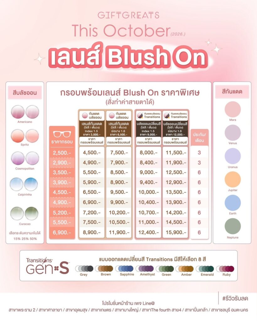 รายละเอียดเลนส์ Blush On เดือนตุลาคม