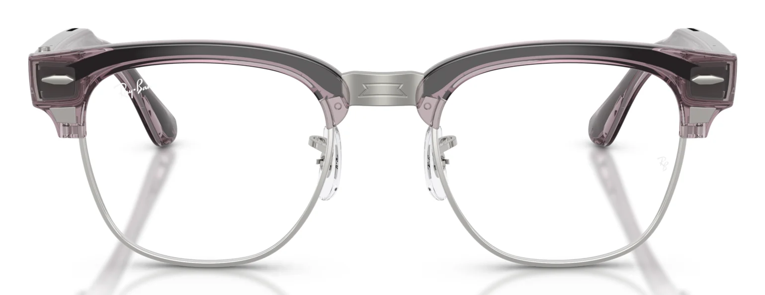 RAY-BAN META CLUBMASTER RW7004 สีกล้วยไม้โปร่งใส (6932MI) มุมหน้าตรง