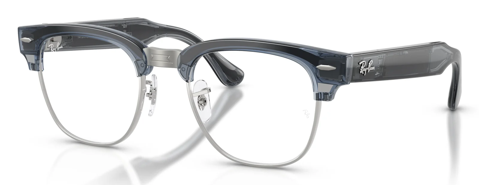 RAY-BAN META CLUBMASTER RW7004V สีสีฟ้าโปร่งใส (8547) มุมเฉียง