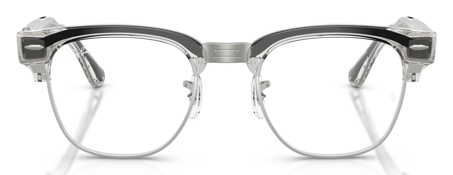 RAY-BAN META CLUBMASTER RW7004V สีสีแดงเหล็กโปร่งใส (8548) มุมหน้าตรง